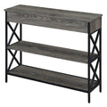 Weathered Gray/Black 1 Drawer Console Table with Shelves R756