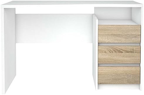 2 Piece Bookcase and Writing Desk Set in White and Oak V5050