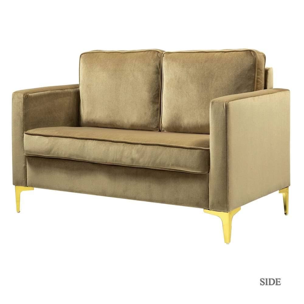 Pink Velvet Loveseats with Golden Base Z506