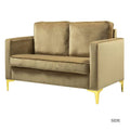 Pink Velvet Loveseats with Golden Base Z506