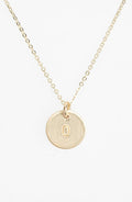 14K Gold Fill Initial Mini Circle Necklace E449