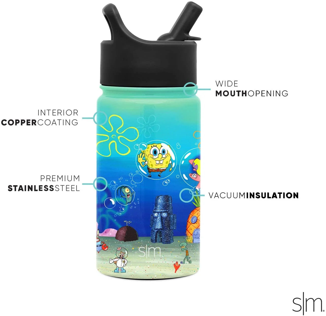14oz Insulated Stainless Steel Water Bottle with Straw Lid G161316