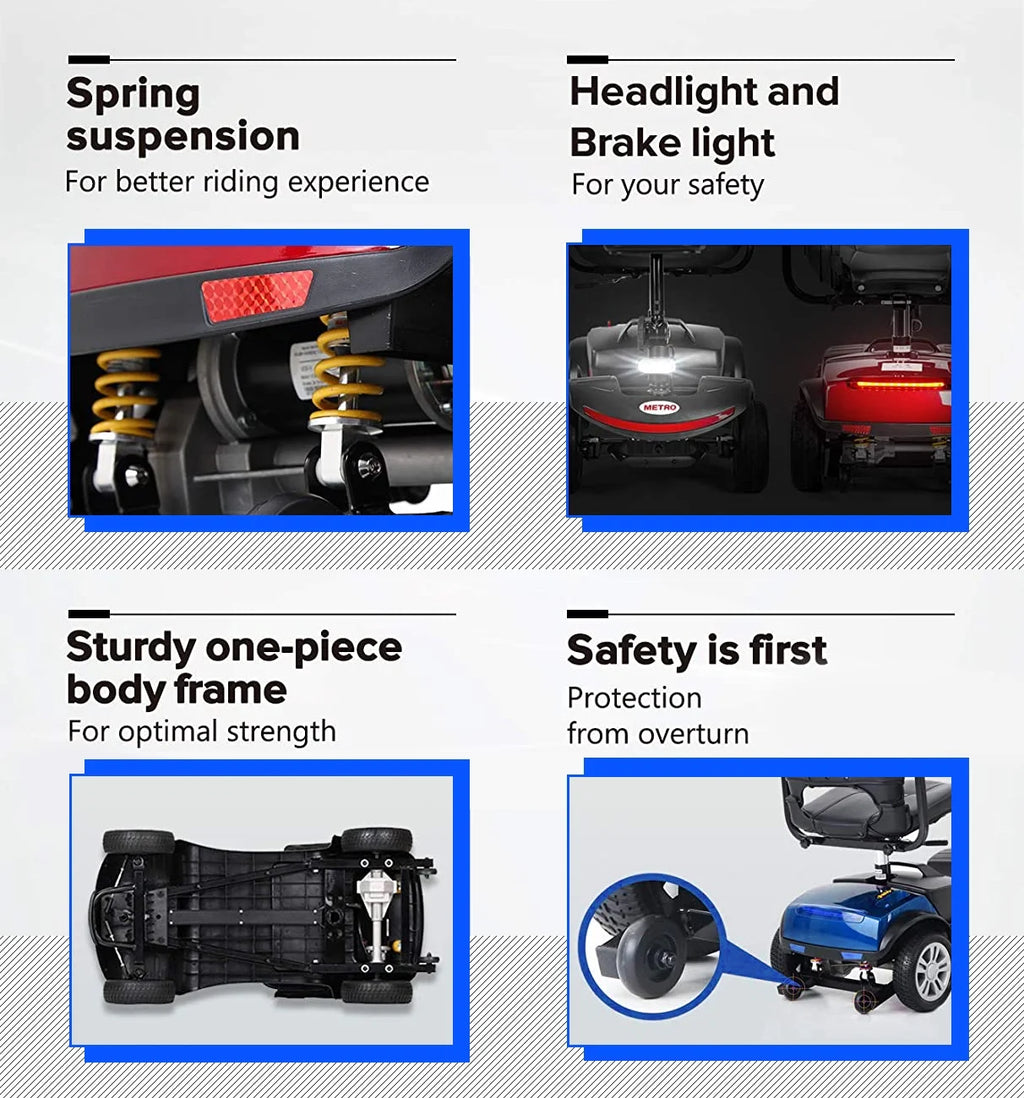Folding 4 Wheel Mobility Scooter with Head Light J28891