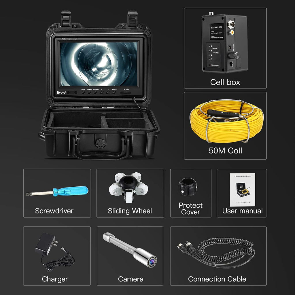 23mm HD 720P Sewer Camera with 9 LCD Monitor S178