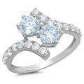 14k White Gold Sky Blue Topaz Ring Size 7.25 L26437