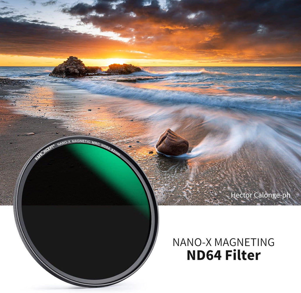 55mm Magnetic ND64 Lens Filter 6-Stop Fixed Neutral Density Filter Pack of 2 M8782