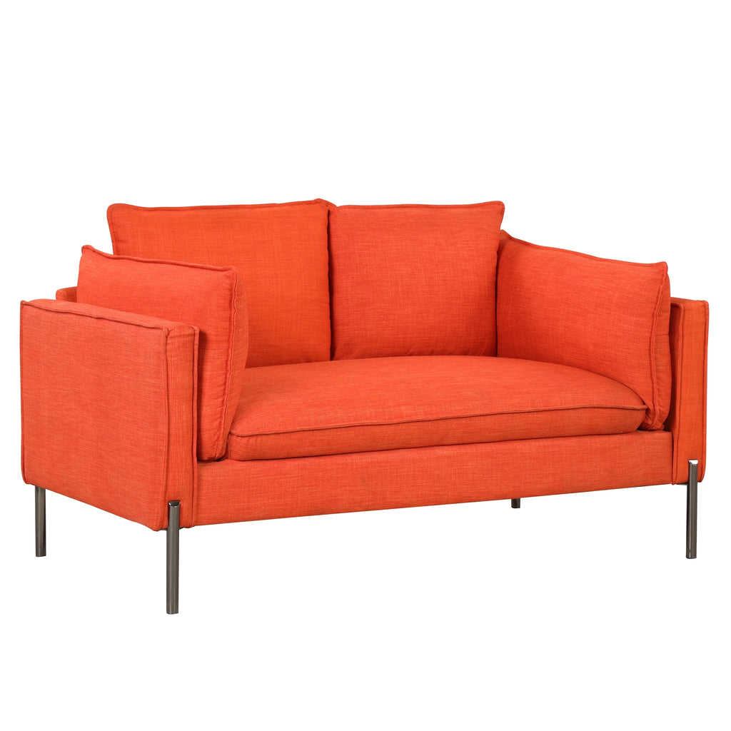 Linen Fabric Loveseat Couch W830297