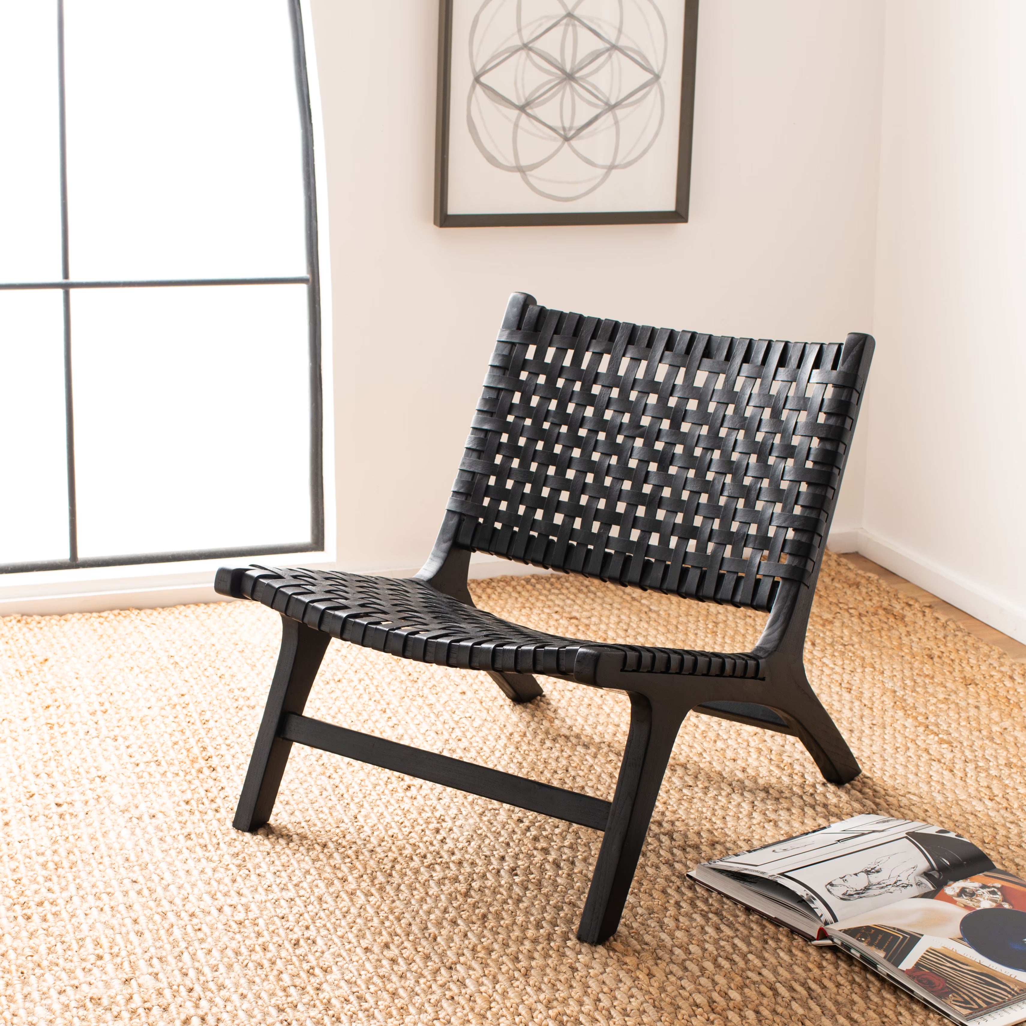 Black Leather Accent Chair T320082