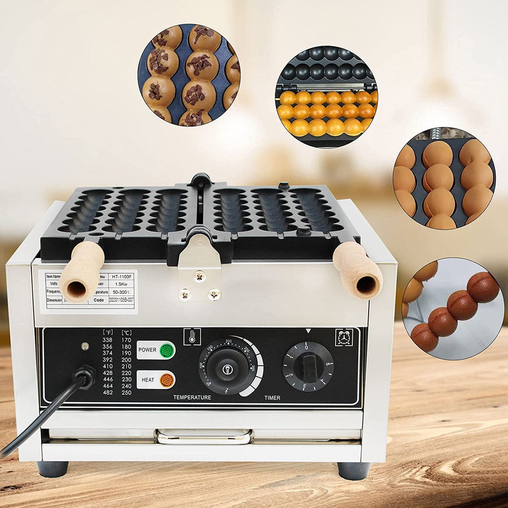 1500W Stainless Steel Non-stick Bubble Waffle Maker E9822