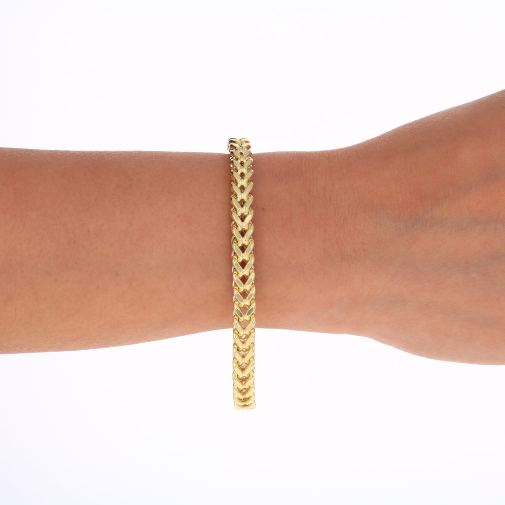 10k Yellow Gold 5mm Franco Chain Bracelet P26687