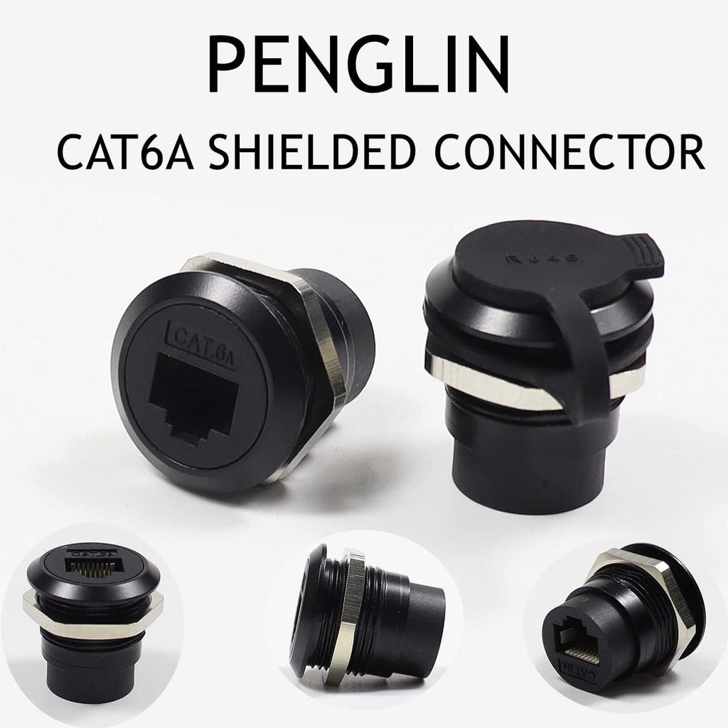 2 Pack RJ45 Shielded Panel Mount Coupler, CAT6A Female to Female Bulkhead Adapter L892