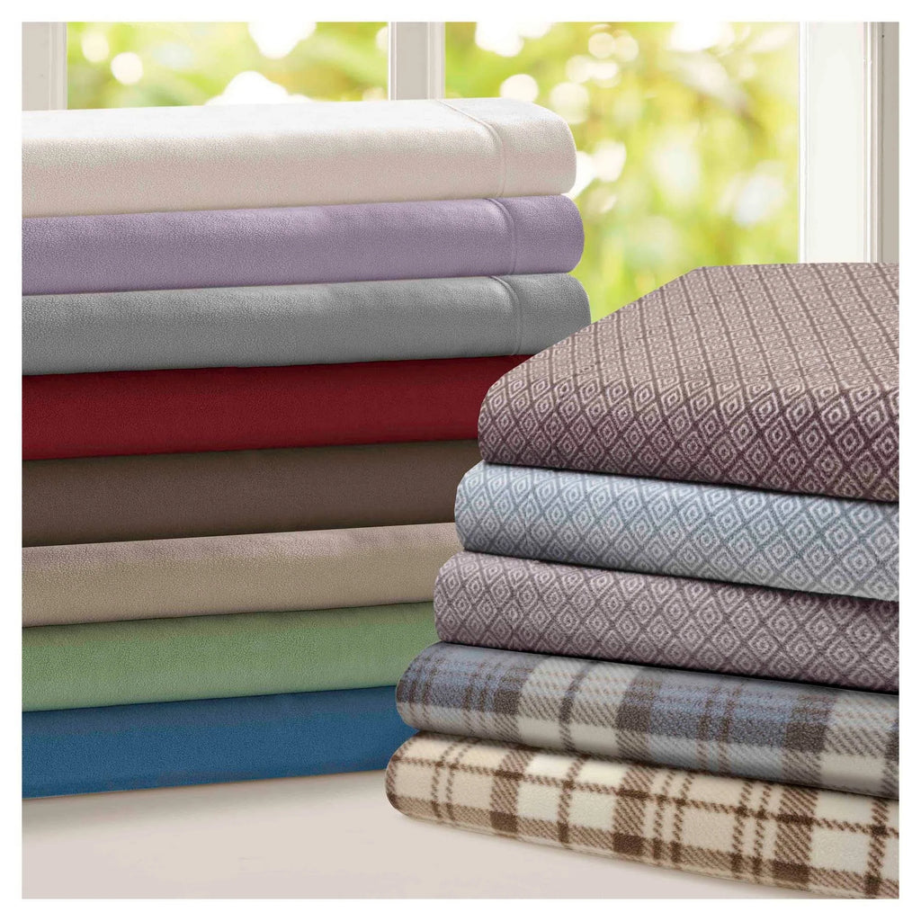 Blue Cal King Micro Fleece Sheet Set R3591