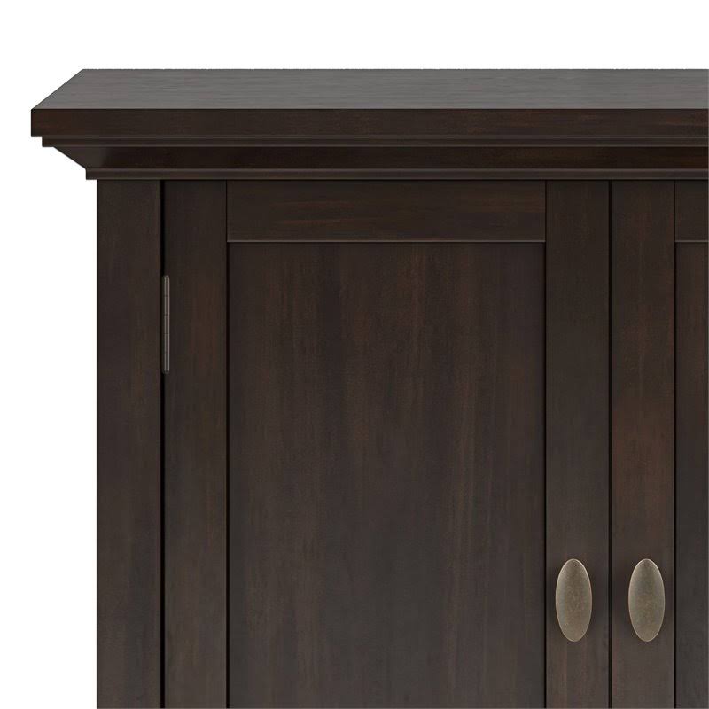 Solid Wood Low Storage Cabinet in Brunette Brown R31456