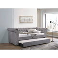 Smoke Gray Fabric Daybed u0026 Trundle - Twin Z4857
