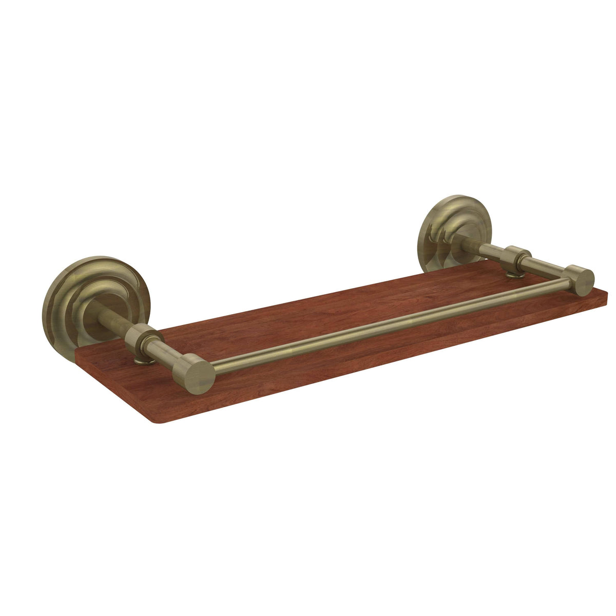 16 inch Solid Ironwood Shelf with Gallery Rail F299