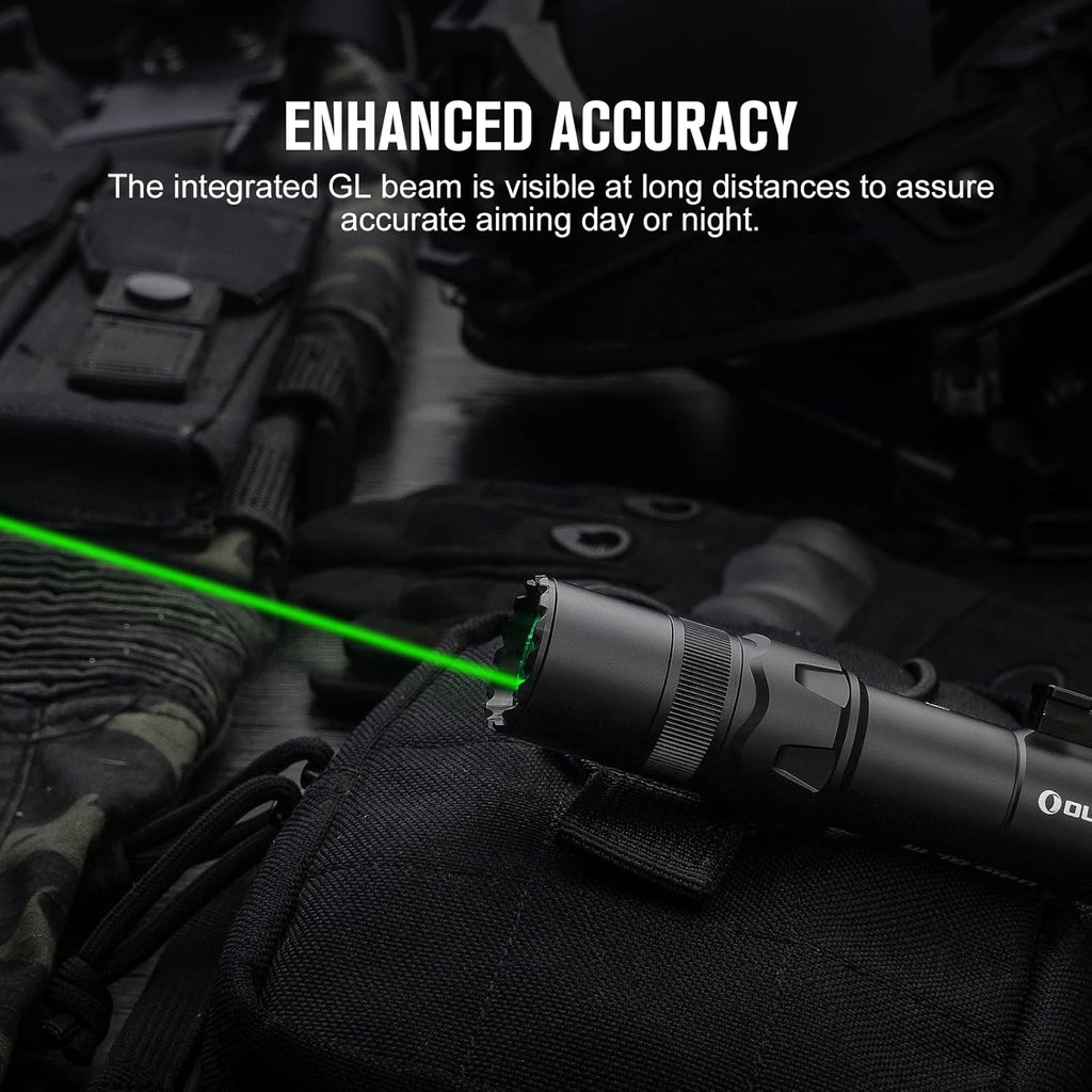1500 Lumens MLOK Mount Rechargeable Tactical Flashlight with Green Beam and White LED Combo Q592345