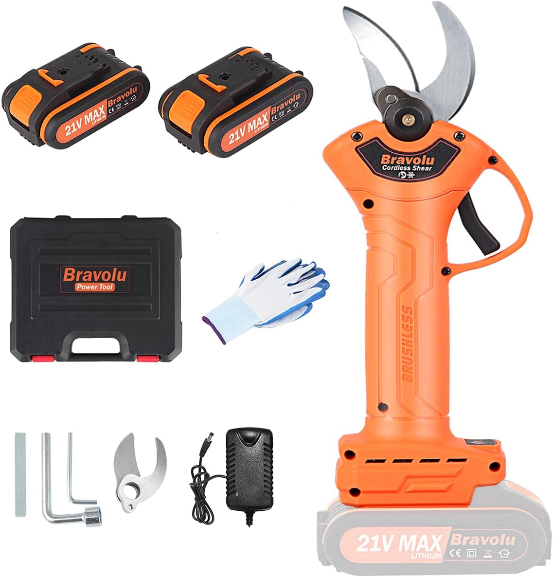 Electric Pruning Shears with 2x2000 mAH Batteries, 25mm Cutting Diameter C614655