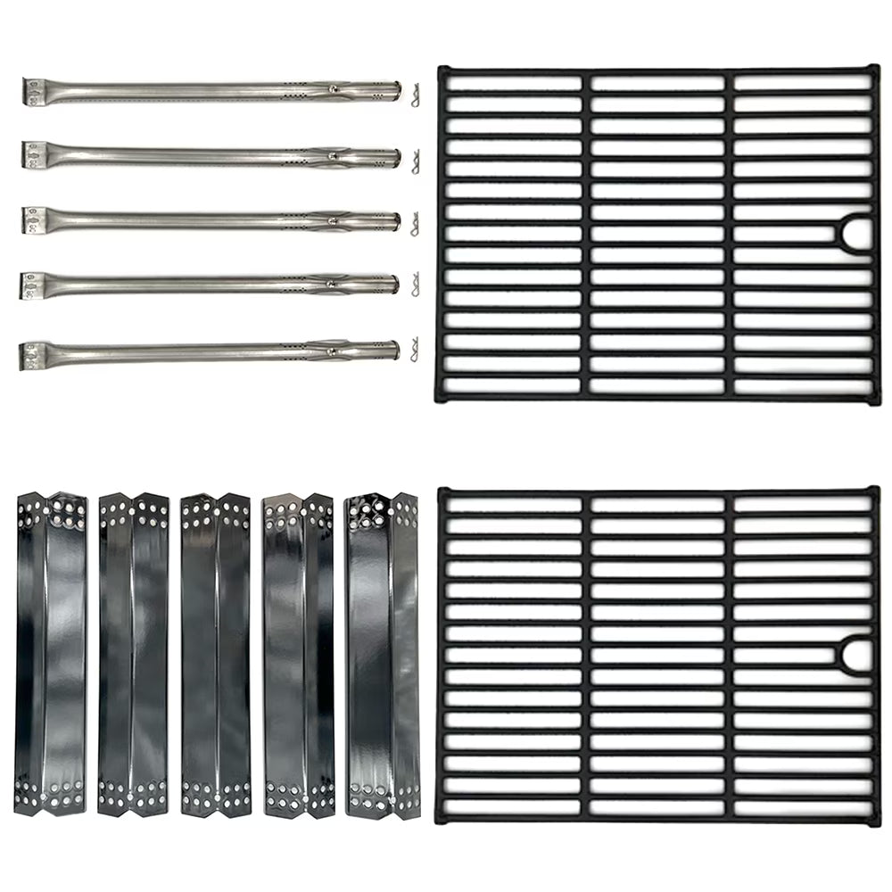 5x Burners + 5x Flame Tamers + 2x Grids Replacement Part Kit for 5-Burner Propane Gas Grill F438