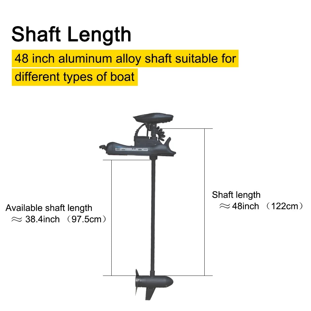 12V 55LBS 48inch Bow Mount Trolling Motor with Wireless Remote Control M486