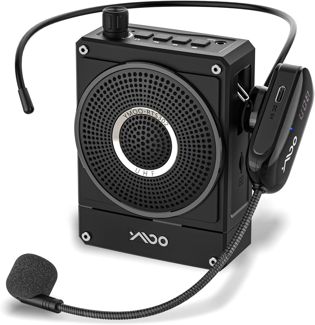 10W 1800mAh Rechargeable Voice Amplifier with UHF Wireless Microphone Headset, Pack of 2 M5712