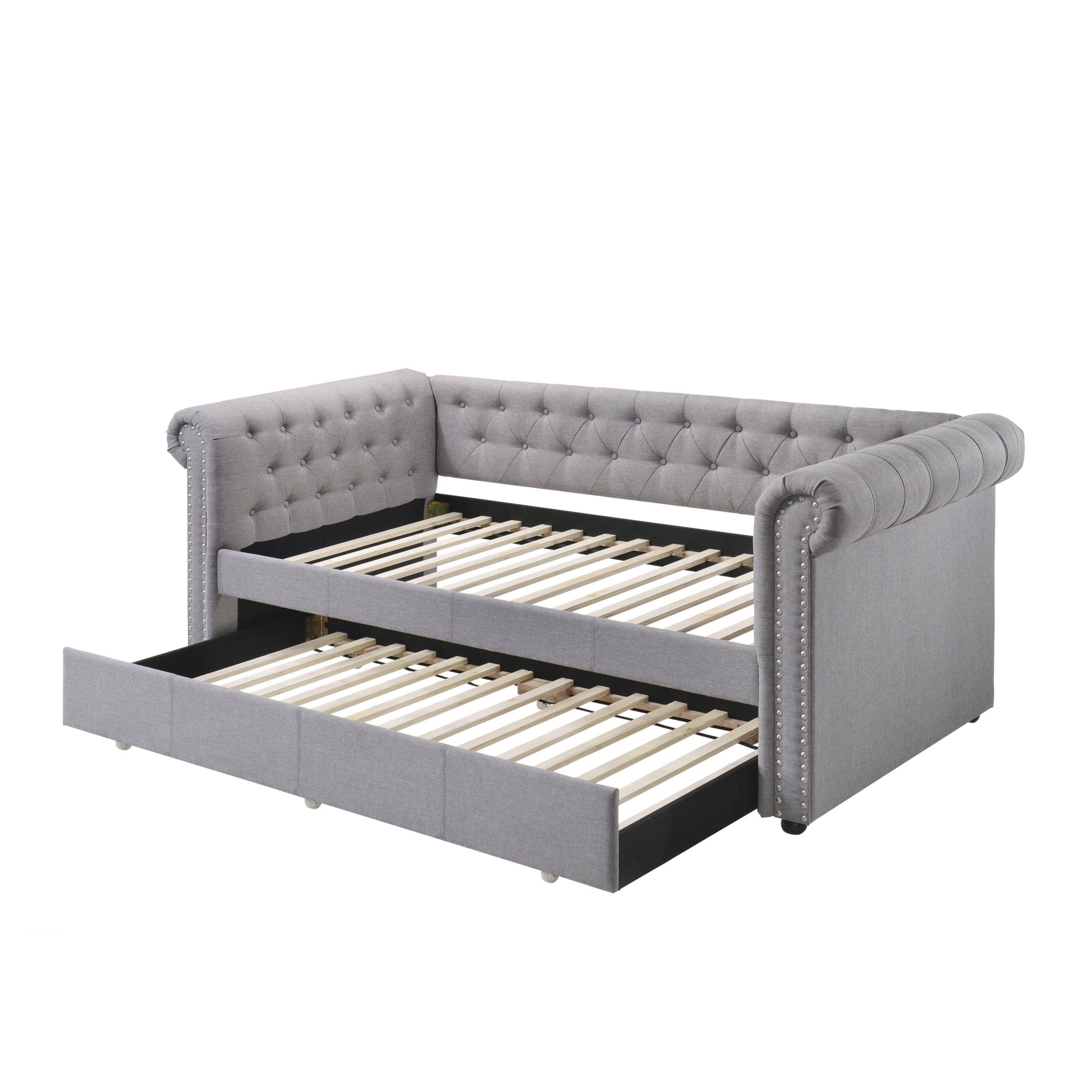 Smoke Gray Fabric Daybed u0026 Trundle - Twin Z4857