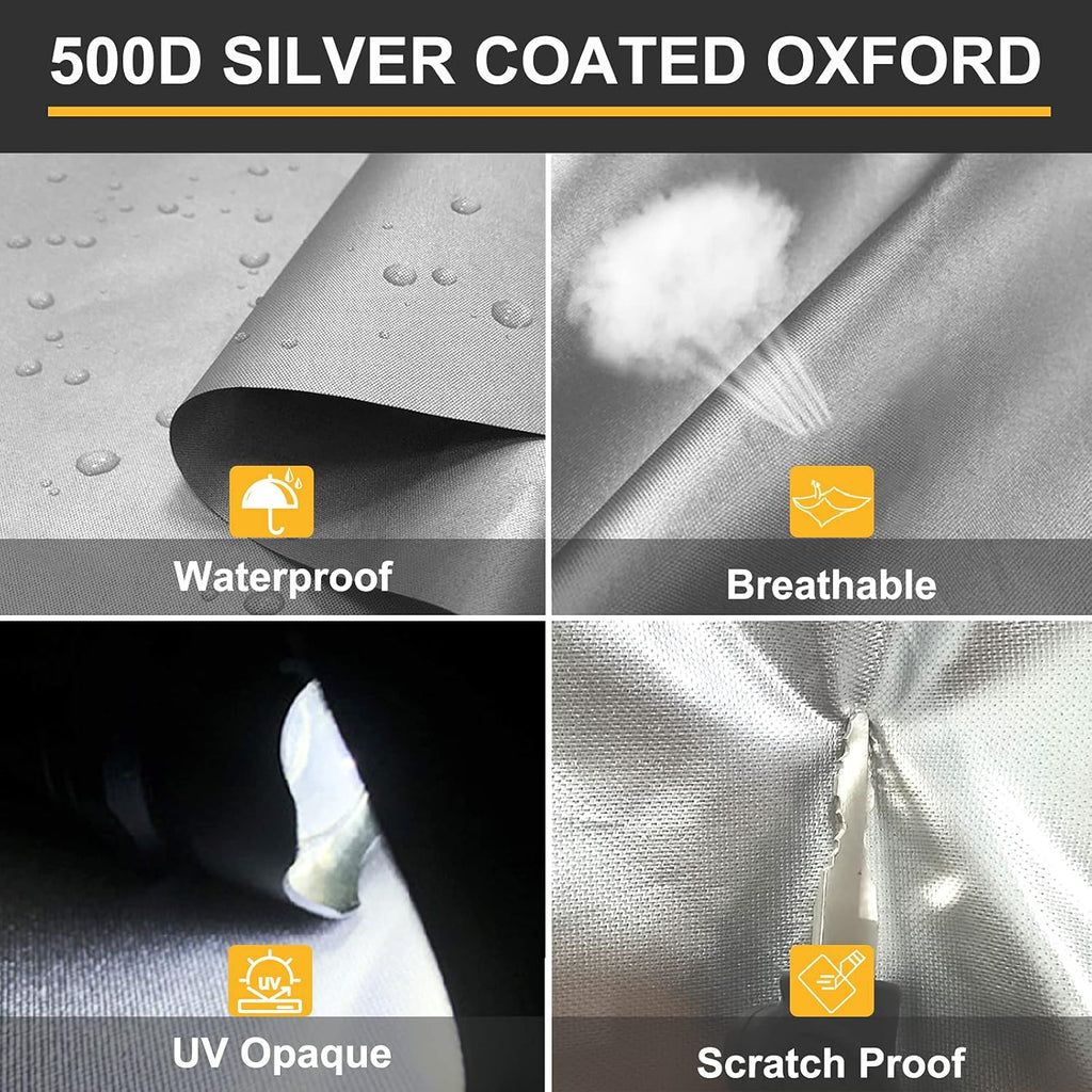 Silver 500D Popup RV Cover for 12 13 14ft Trailers, 87" W 42" H Z387
