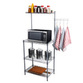3-Tier Metal Utility Shelf and Microwave Stand with Hooks X92997