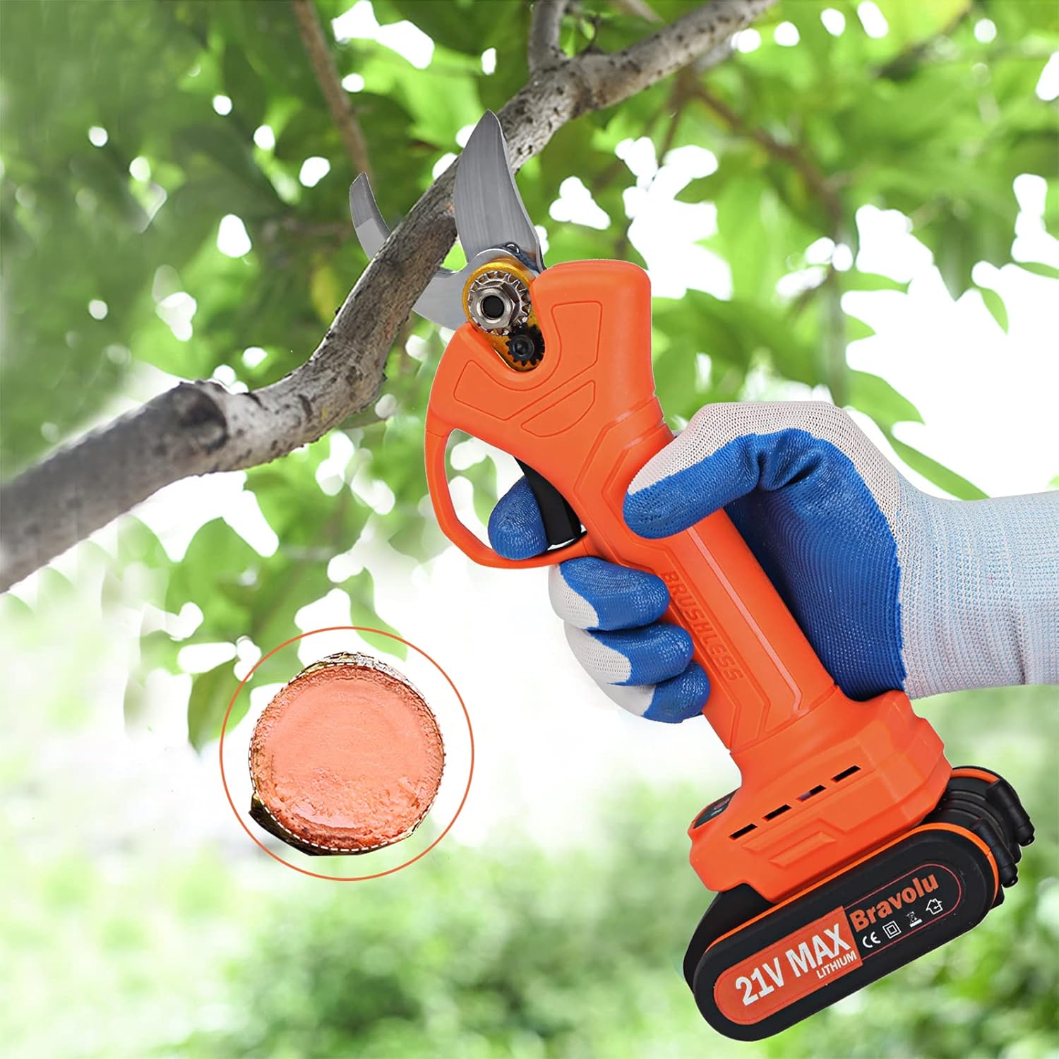 Electric Pruning Shears with 2x2000 mAH Batteries, 25mm Cutting Diameter C614655