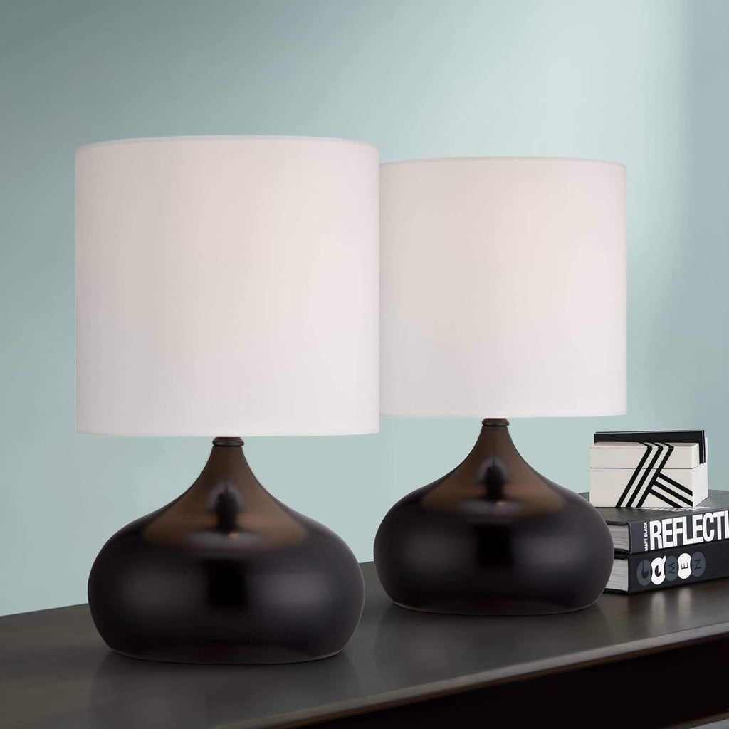 Set of 2 Canary Yellow Metal Mini Accent Lamps N8684