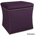 Purple Velvet Storage Ottoman L3467