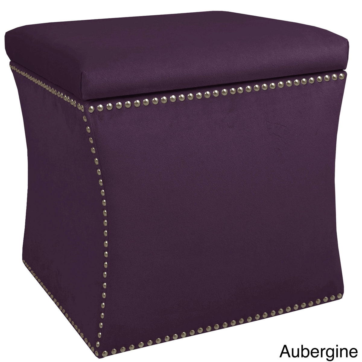 Purple Velvet Storage Ottoman L3467
