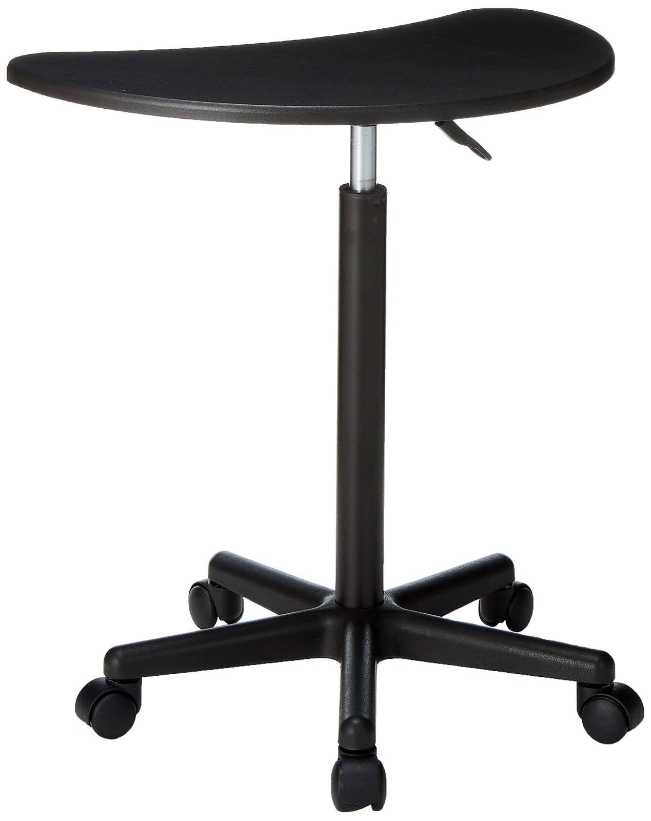 Height Adjustable Mobile Laptop Computer Desk with Black Top R7050