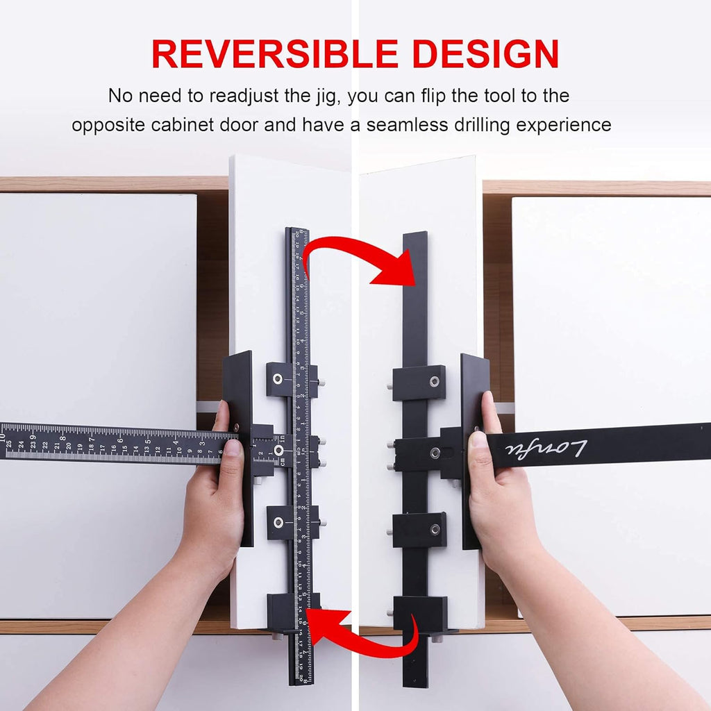 Cabinet Hardware Jig, Adjustable Template, Aluminum Alloy, Pack of 2 E290