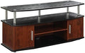 47 TV Stand with 2 Storage Cabinets in Cherry/Black and Stainless Steel Clad Finish M643681