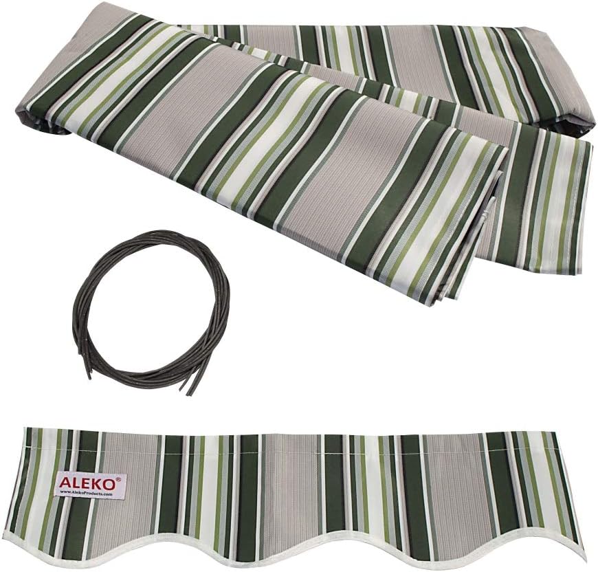 Red/White Stripe Retractable Motorized Patio Awning, 20' x 10' M140
