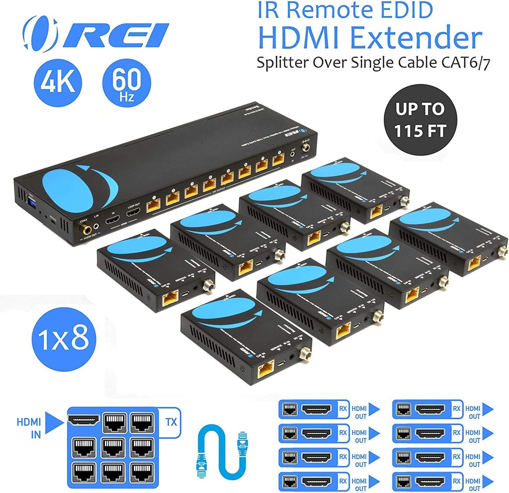 4K 1x8 HDMI Extender Splitter over CAT6/7 X339229
