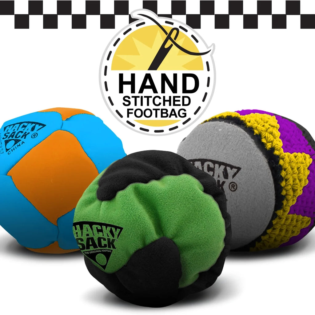 3 PACK Hand Stitched 3 Panel Footbag W4078