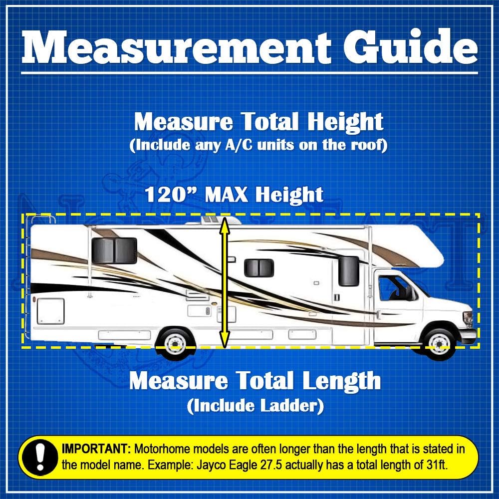 Waterproof RV Fifth Wheel Cover Fits Length 26'-30' Travel Trailer Camper N903580