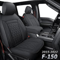 Black Faux Leather Seat Covers Front Set 2pcs E964670