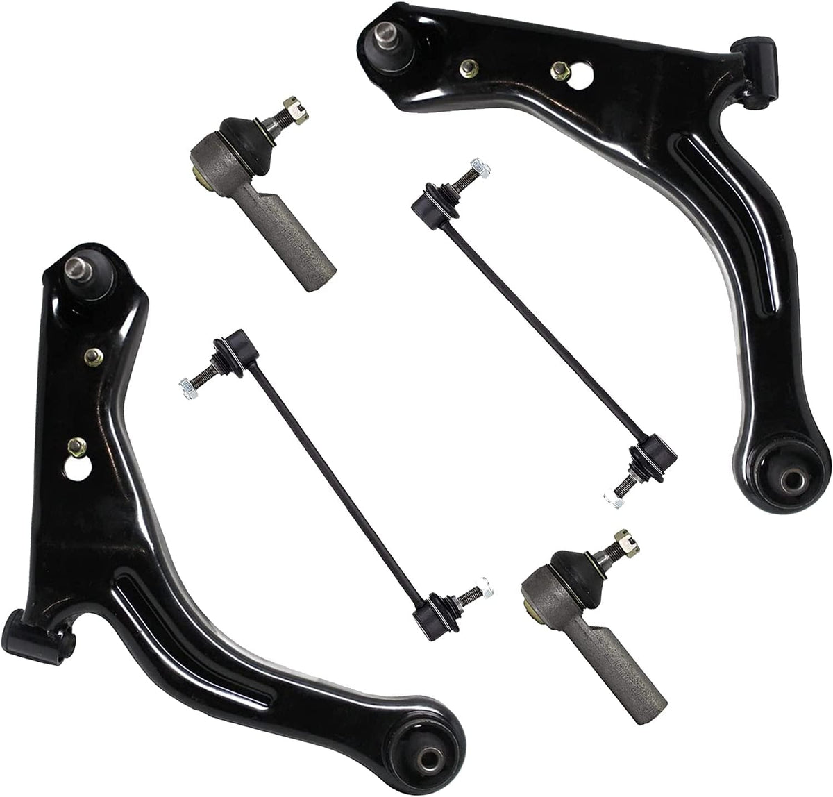 Front Lower Control Arms with Ball Joint Outer Tie Rods Sway Bars 6pc Set O34672