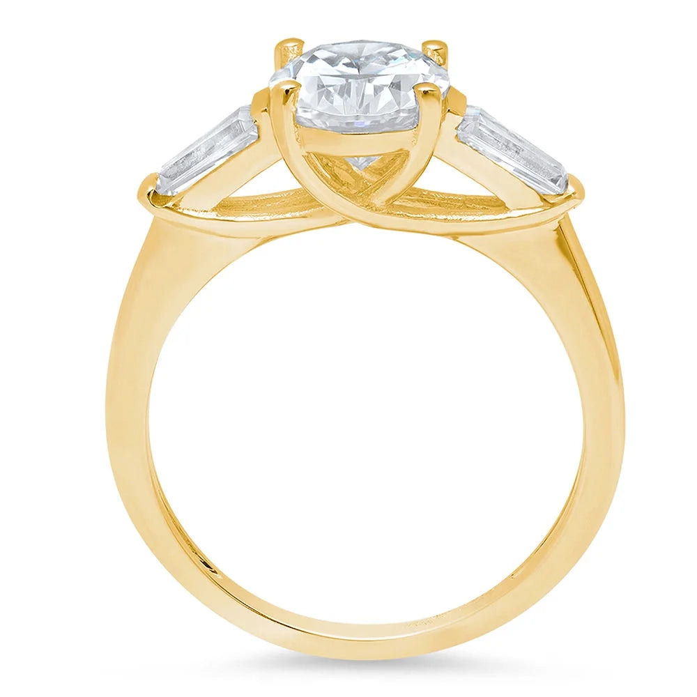 14K Yellow Gold Three-Stone Diamond Engagement Ring G397