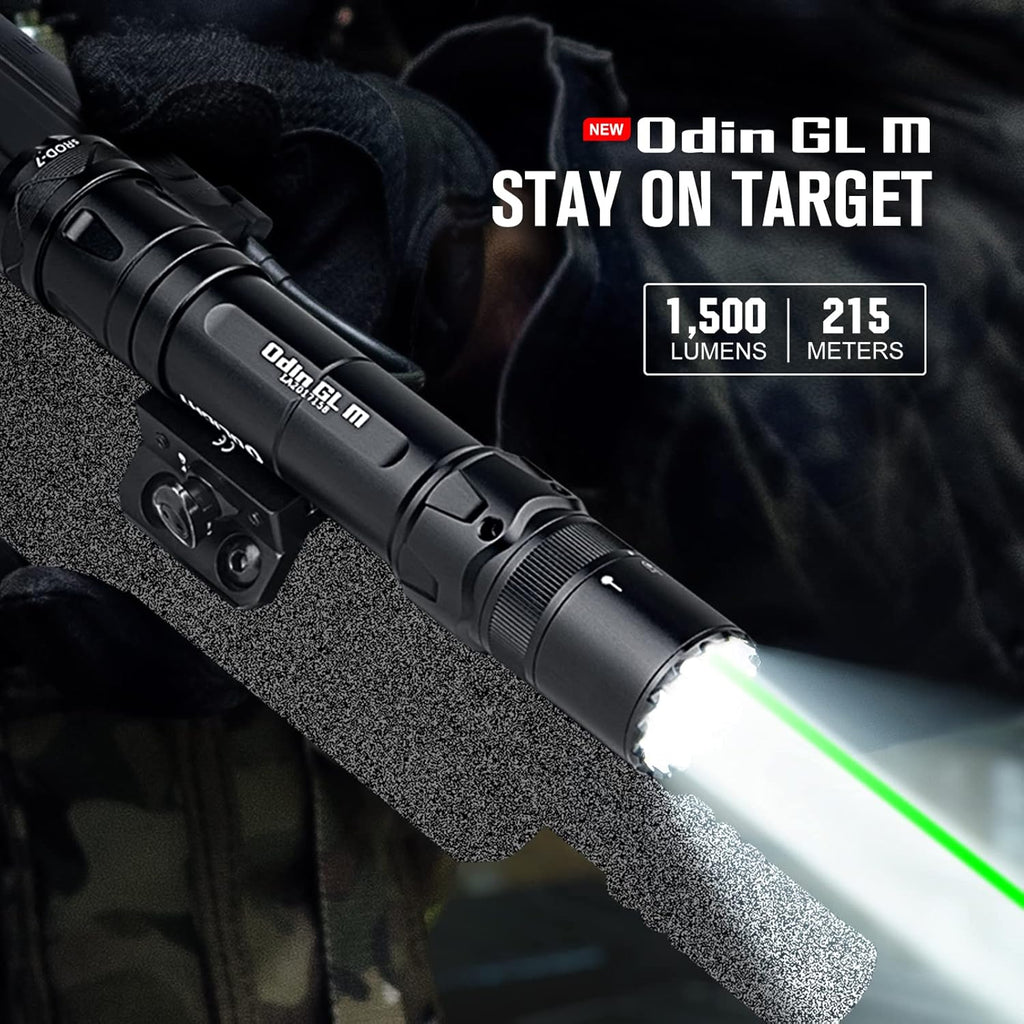 1500 Lumens MLOK Mount Rechargeable Tactical Flashlight with Green Beam and White LED Combo Q592345