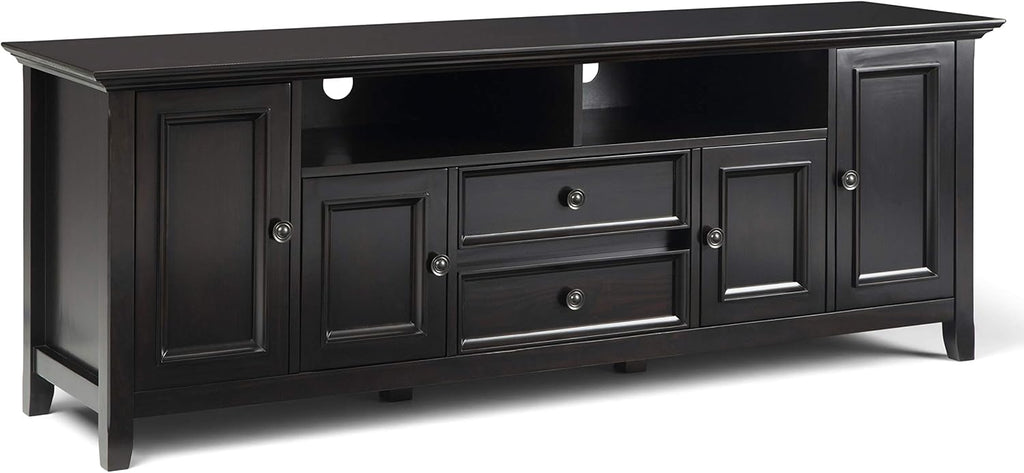 72 inch Solid Wood TV Media Stand with Storage Shelves and Cabinets Q466420