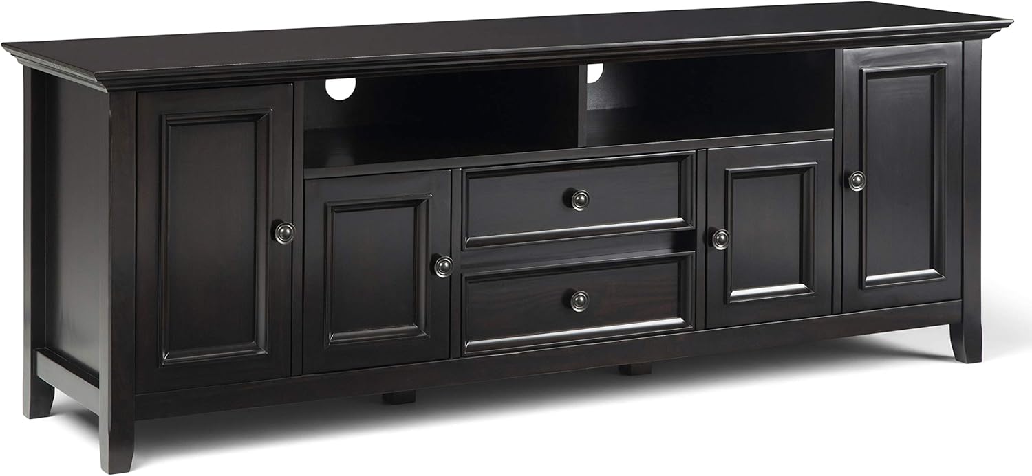 72 inch Solid Wood TV Media Stand with Storage Shelves and Cabinets Q466420