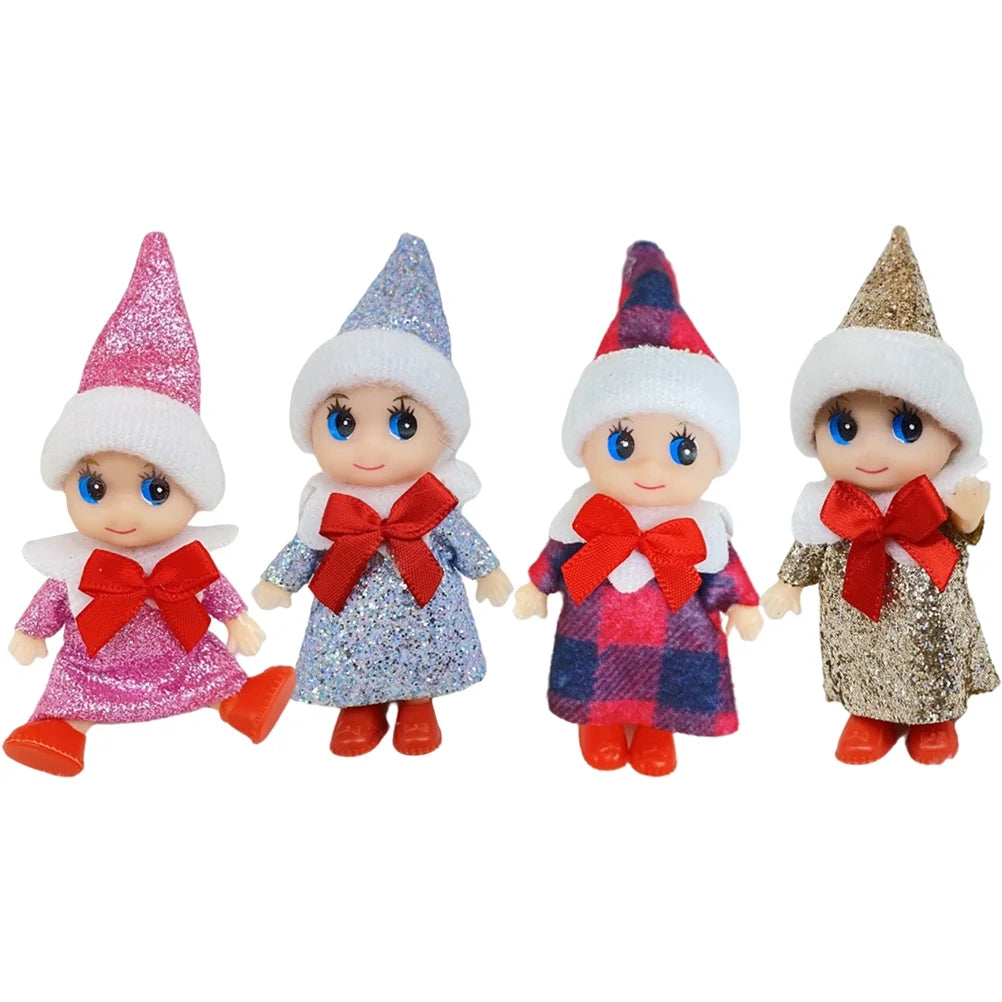 Mini Elf Baby Doll Toys 4 Pcs Christmas Tiny Elf Doll Z1649
