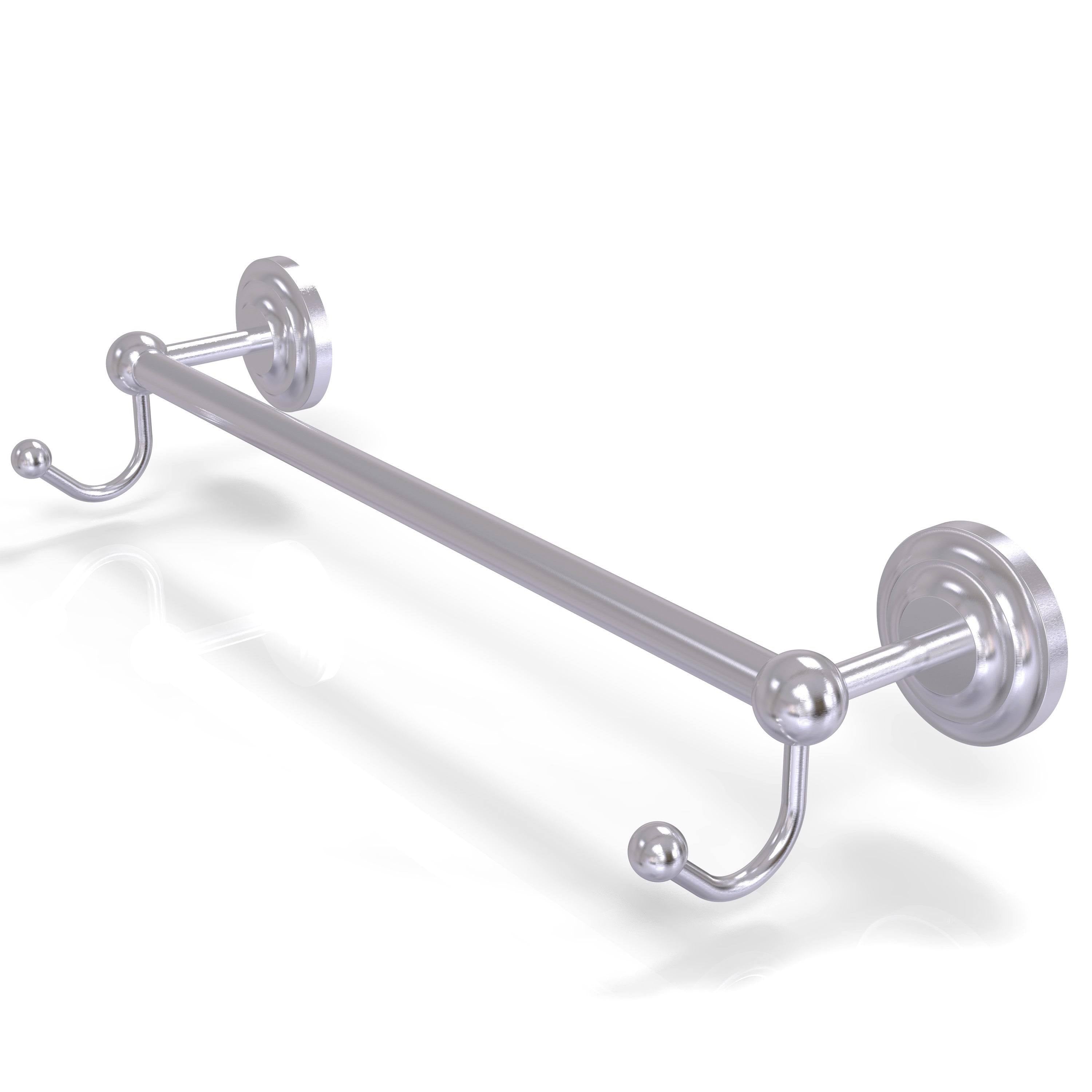 Unlacquered Brass Towel Bar with Integrated Hooks K8356