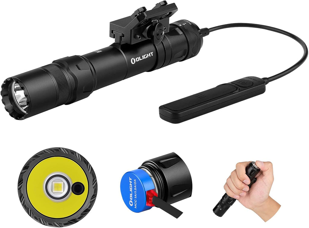 1500 Lumens MLOK Mount Rechargeable Tactical Flashlight with Green Beam and White LED Combo Q592345