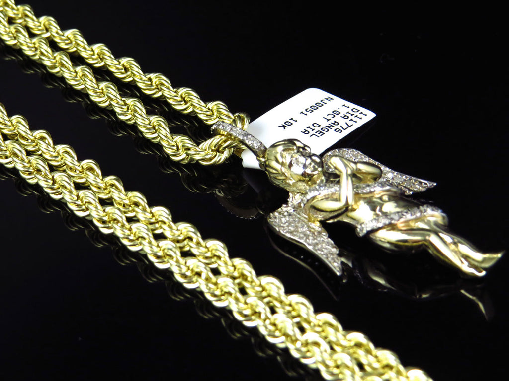 1/20th 10K Yellow Gold Hollow Rope Chain F80778