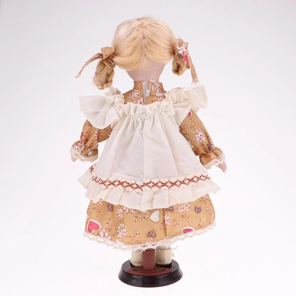 30cm Porcelain Doll Girl Figures with Stand R8697