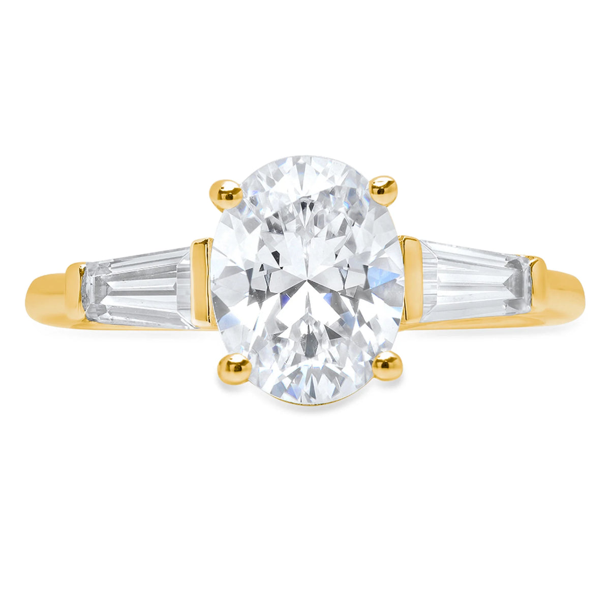 14K Yellow Gold Three-Stone Diamond Engagement Ring G397